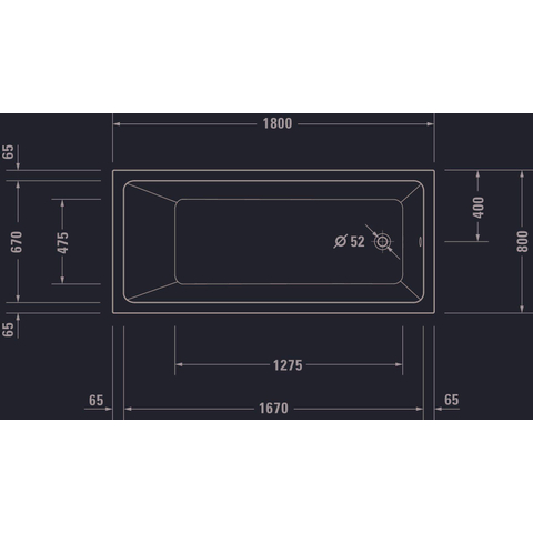 Duravit No.1 Inbouwbad - 180x80cm acryl - glans wit SW723728