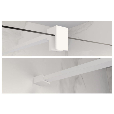Fortifura Galeria inloopdouche verlengde stabilisatiestang 200cm los inclusief bevestigingsmaterialen - mat wit SW927768