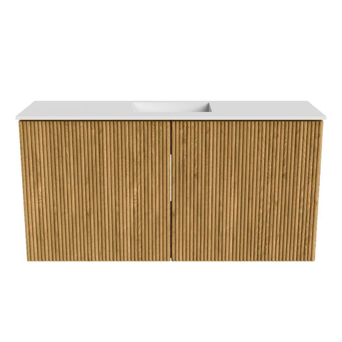 Mondiaz JOYA 80cm toiletmeubel - kleur Oak - Wastafel FAYE positie Midden 1 kraangat kleur Talc. SW1421111