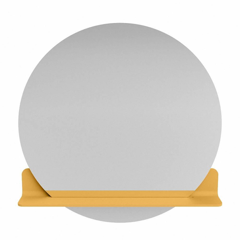 Mondiaz SPOT spiegel – Ø80 cm – met planchet – Ocher (geel) SW1235564