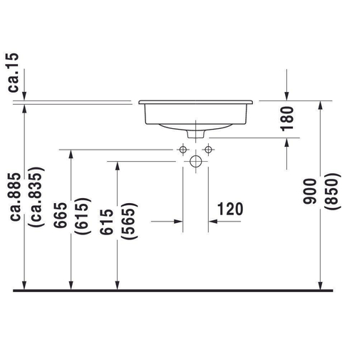 Duravit D-code Opbouwwastafel - 54x43.5cm - met 1 kraangat - met overloop - wit 0315112