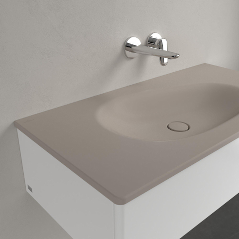 Villeroy & Boch Antao meubelwastafel - 100x50cm - zonder kraangat - zonder overloop CeramicPlus - mat almond (beige) SW917887