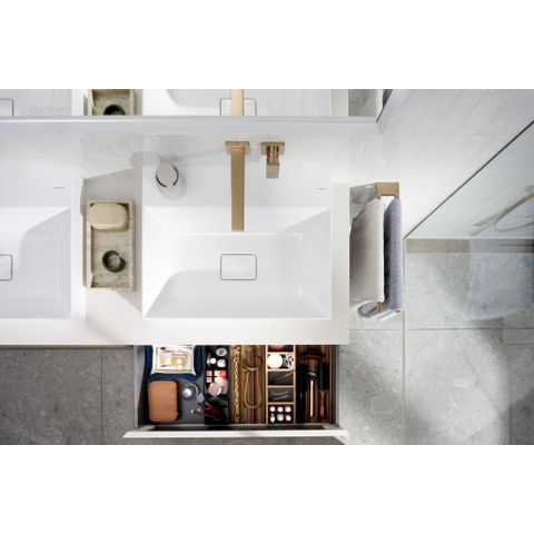 Hansgrohe Metropol 1 greeps wastafelkraan - afbouwdeel - met voorsprong 225 mm en afvoerplug - geborsteld brons SW358689