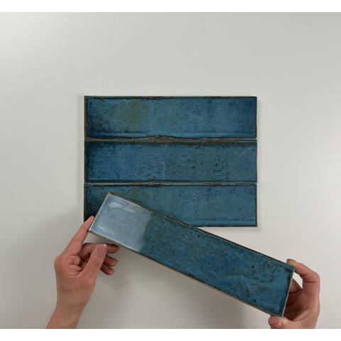 ÉCHANTILLON Terravito Dalmira carreau mural - 7,5x30cm - Rectangulaire - 8,6mm - Alchimia Blue SW736425