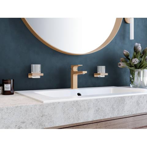 Hansgrohe Metropol 110 wastafelkraan - 18.4cm hoog - push open waste - voorsprong 13.5cm - geborsteld brons SW297565