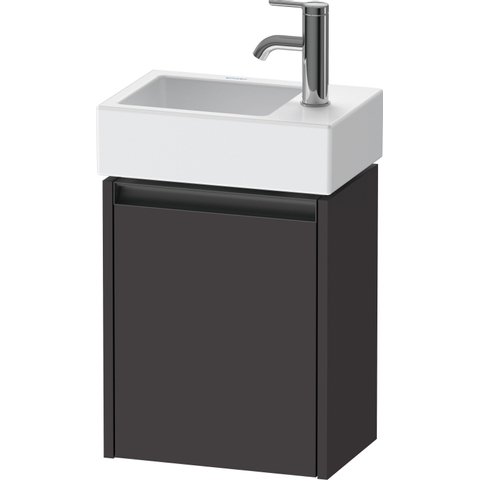 Duravit Ketho.2 Wastafelonderbouwkast - met 1 deur - 36.4x23.8x44cm rechts - met greep antraciet - grafiet supermat SW771796