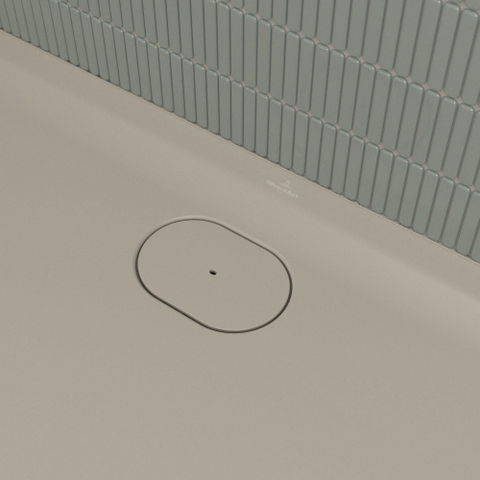 Villeroy & Boch Ecora douchebak - 160x80x3.5cm - afvoer lange zijde - almond (beige) SW1558960