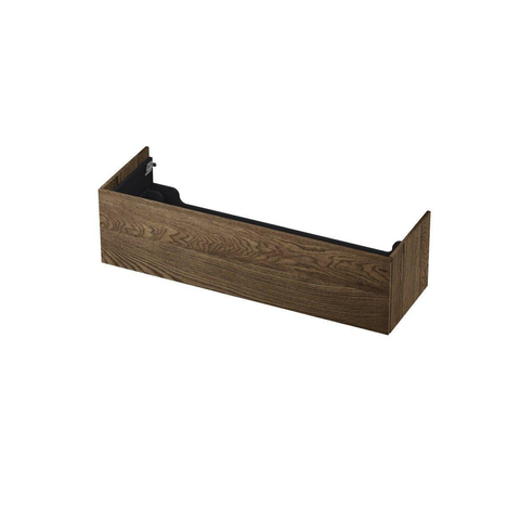INK Wastafelonderkast - 140x45x37.6cm - 1 lade - push to open - met recht opdekfront - Eiken - Charcoal SW439339