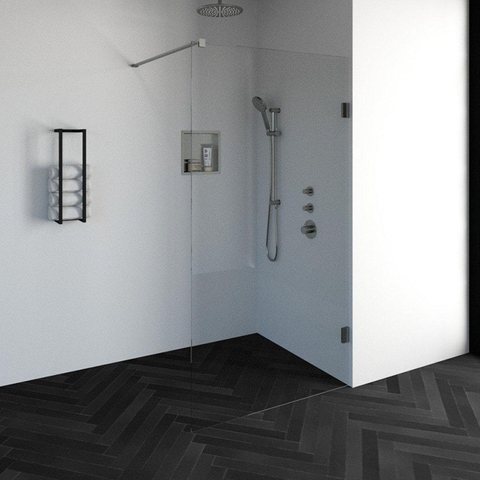 BRAUER Créer Douche à l'italienne - 110x200cm - sans profil - anti-calcaire - verre de sécurité 8mm - inox brossé SW223651