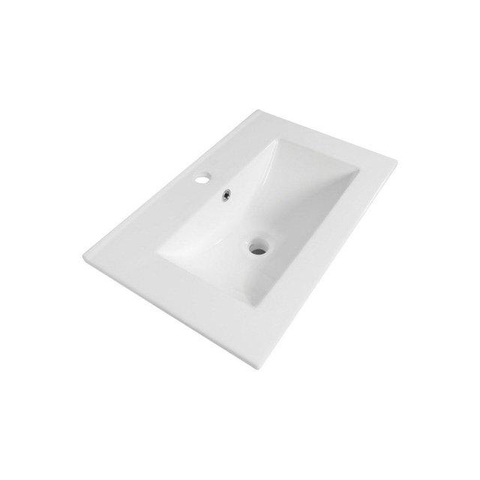 Saniclass Chacito Badkamermeubelset - 60x40x55cm - keramische wastafel glans wit - 1 wasbak - 1 kraangat - 2 lades - mat wit SW1440717