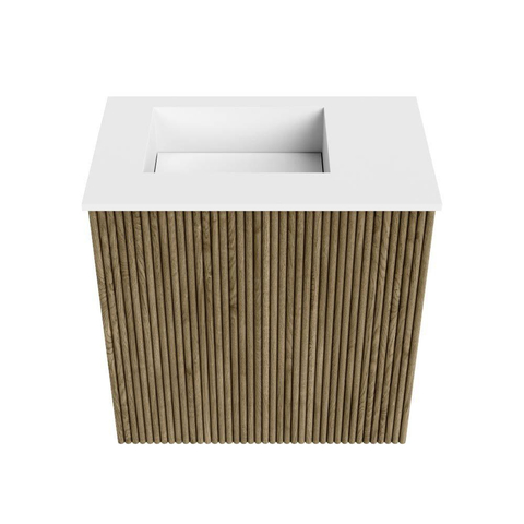 Mondiaz JOYA 40cm toiletmeubel - kleur Dusk - Wastafel FAYE positie Links 1 kraangat kleur Talc. SW1421546