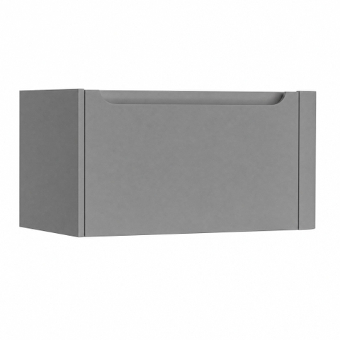 H&R Badmeubelen Juice Meuble sous lavabo - 80x45x40cm - angle droit arrondi - 1 tiroir - poignée intégrée - stone grey SW1109727