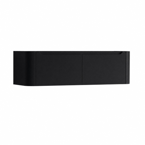 H&R meubles de salle de bains Juice Meuble sous vasque - 140x45x40cm - angles arrondis - 2 tiroirs - poignée intégrée - noir mat SW867574