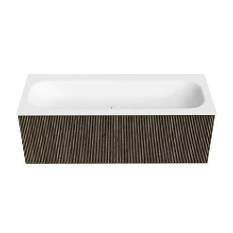 Mondiaz KURVE Ensemble meuble de salle de bains - 120x46x40cm - 1 tiroir - vasque solid surface - centre - 2 trous de robinet - Shadow SW1414121