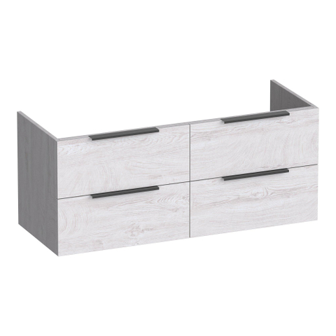 BRAUER Elevate meuble sous-lavabo 120 sans poignées rapportées 4 tiroirs softclose et 2 découpes pour siphon - Forest Seashell SW1200108
