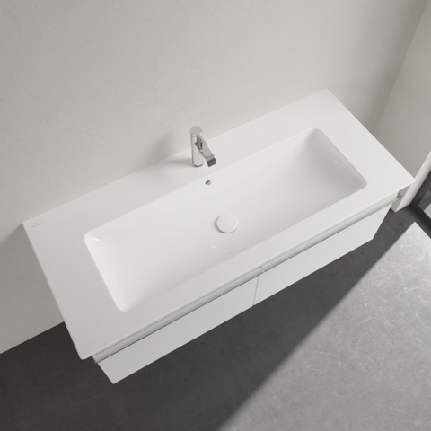 Villeroy & Boch venticello wastafel - 120x50cm - 1 kraangat overloop ceramic plus - White Alpine (glans wit) 1025111