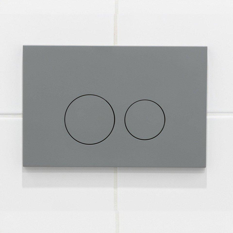 QeramiQ Dely Swirl Ensemble WC - 36.3x51.7cm - réservoir encastré Geberit UP320 - avec châssis Burda - abattant slim - plaque de commande gris clair - boutons ronds - blanc mat SW1164797