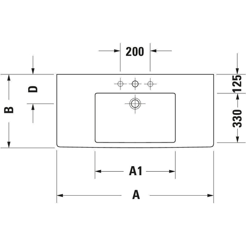 Duravit Vero Meubelwastafel - 105x49cm - met 1 kraangat - met overloop - wit 0291353