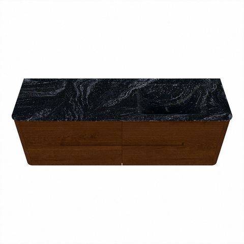 Mondiaz CIRO-DLUX Badkamermeubelset - 150x45x50cm - Solid surface wastafel Lava - 1 wasbak Rechts - 1 kraangat - 4 lades - Ruby SW1531590