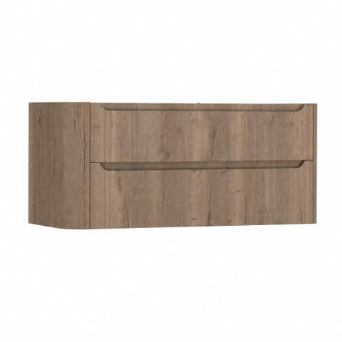 H&R Badmeubelen Juice Meuble sous vasque - 120x45x50cm - angle gauche arrondi - 2 tiroirs - poignée intégrée - charleston SW1489911