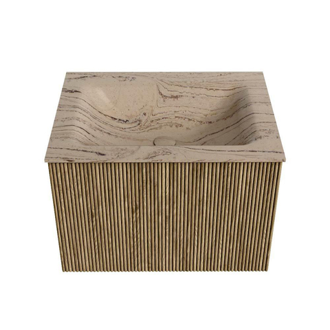 MONDIAZ KURVE-DLUX Meuble de salle de bains 60cm couleur Dusk avec 1 tiroir et 0 portes. Lavabo CLOUD Central 1 trou de robinet Arena. SW1431354