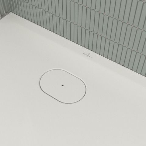 Villeroy & Boch Ecora douchebak - 90x90x3.5cm - afvoer korte zijde - white alpine (wit) SW1558984
