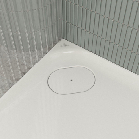 Villeroy & Boch Ecora douchebak - 100x100x3.5cm - hoekafvoer - white alpine (wit) SW1558900