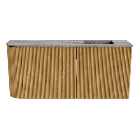 Mondiaz JOYA-DLUX 91.6cm toiletmeubel - ronding links kleur Oak - Wastafel FAYE positie Rechts Zonder kraangat kleur Oza. SW1424130