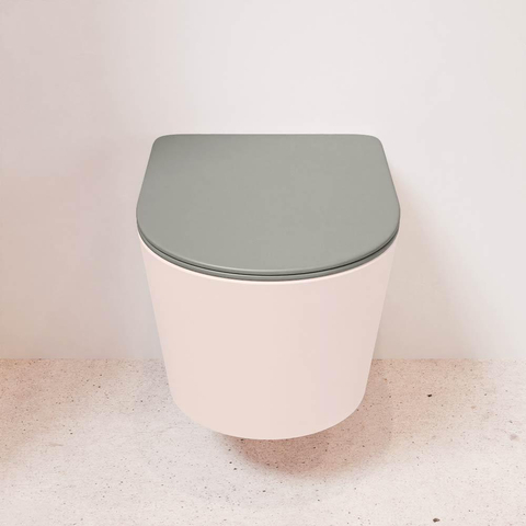 Mondiaz LAVIE WC suspendu – sans bride – 36 x 53 cm – avec abattant softclose – Rosee (rose), abattant Smoke (brun clair) SW1208733