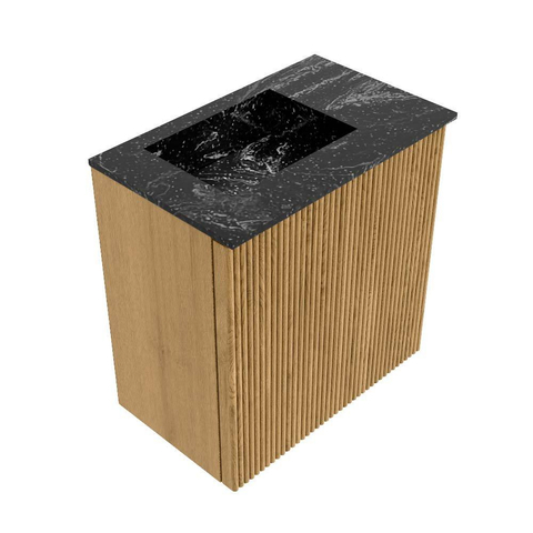 Mondiaz JOYA-DLUX Meuble de toilette 40cm - couleur Chêne - Lavabo FAYE position Gauche Sans trou de robinet couleur Lava SW1422064