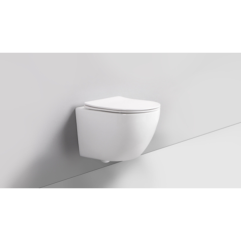 Adema Salina 2.0 WC suspendu – compact – sans bride – profondeur 48,5 cm – avec abattant softclose – blanc brillant SW1247815