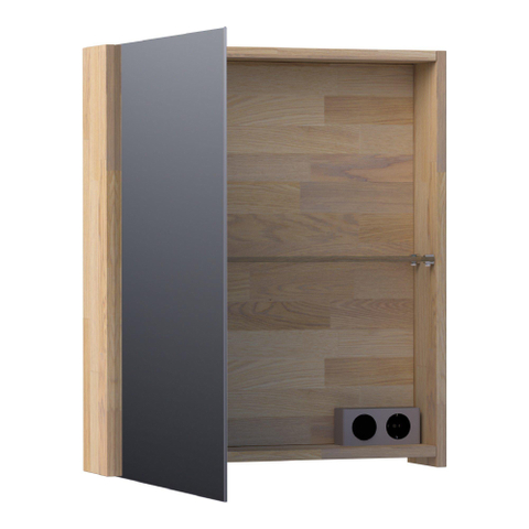 BRAUER Impress spiegelkast – 59x70x15 cm – linksdraaiend, dubbelzijdige spiegeldeurr – Eiken grijs SW393083