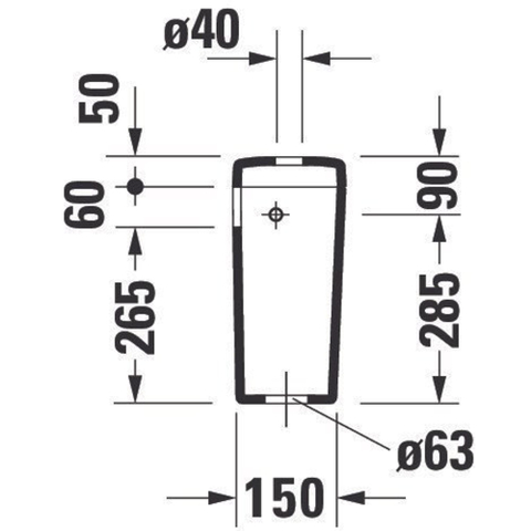 Duravit D-code Reservoir - 390x375x175mm - dualflush - met binnenwerk - wit 0315246