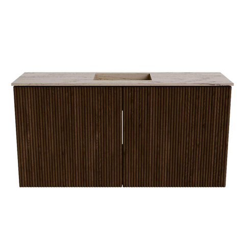 Mondiaz JOYA-DLUX 80cm toiletmeubel - kleur Walnut - Wastafel FAYE positie Midden Zonder kraangat kleur Arena. SW1424333