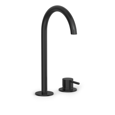 Hotbath Cobber Wastafelmengkraan 2-gats Hoog Model - PVD - geborsteld zwart SW1246698