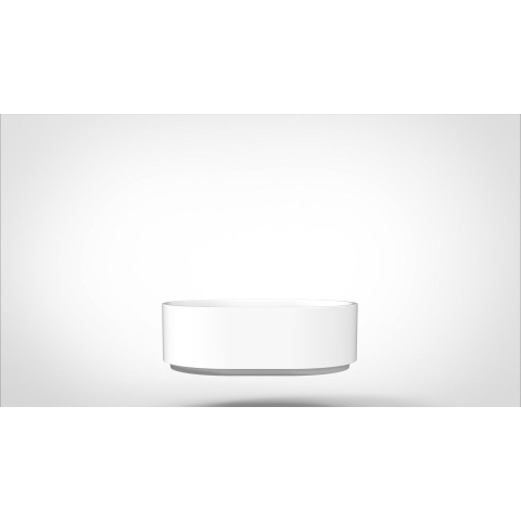 Arcqua Case waskom - 40x28cm - Ovaal - Cast marble Wit Mat SW767323
