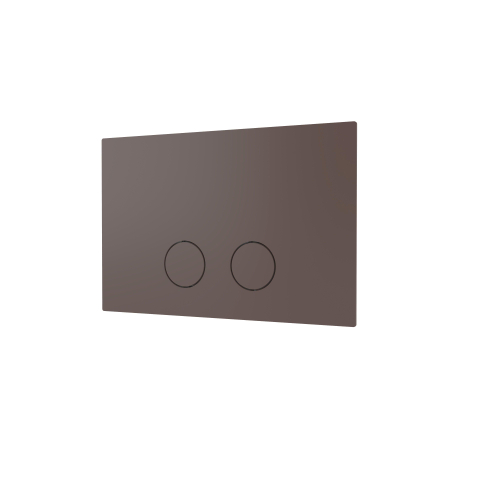 QeramiQ Push Steel plaque de commande - 25 x 16cm - épaisseur 2.0mm - fixation magnétique - pour réservoir encastré Geberit UP320 - acier inoxydable - double chasse - boutons ronds - ambré brun SW1592531