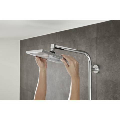 Hansgrohe Crometta e 240 - 1jet - showerpipe: - met Ecostat - 1001 CL douchekraan thermostatischHOH=15cm - met E - 24 - thermostaat - hoogglans chroom SW73205