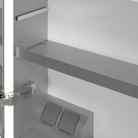 Villeroy & Boch My View Now My view spiegelkast - 80x75cm - 2 deuren - 2 contactdoos LED - zilver SW641657