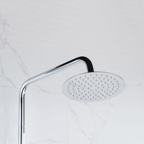 Adema Sparkle 2.0 ensemble de douche pluie – thermostatique – douche de tête Ø 20 cm – douchette 3 jets – barre de douche 110 cm – chrome SW773195