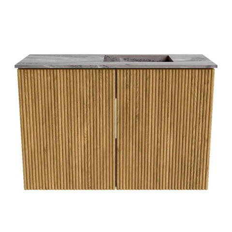 Mondiaz JOYA-DLUX 60cm toiletmeubel - kleur Oak - Wastafel FAYE positie Rechts Zonder kraangat kleur Sombra. SW1424235