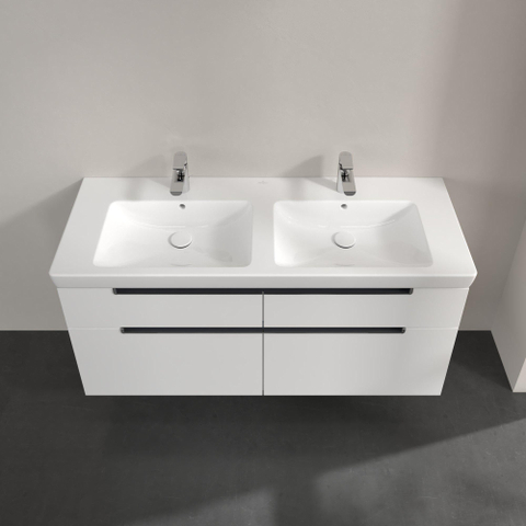Villeroy & Boch Subway 2.0 wastafelonderkast - 128.7x59cm - 4 lades - mat wit SW479834