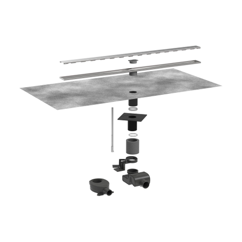 Hansgrohe RainDrain Allround Douchegoot - 70cm - standaard/vlakke installatie - brushed stainless steel SW1590312