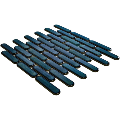 The Mosaic Factory Sevilla mozaïektegel - 30x30cm - 6mm - ovaal - glans azure blue (blauw) SW716263