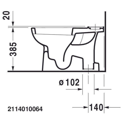 Duravit D-code Duoblokpot - diepspoel - met AO - 35.5x65cm - inclusief bevestiging - zonder reservoir - wit SW69725