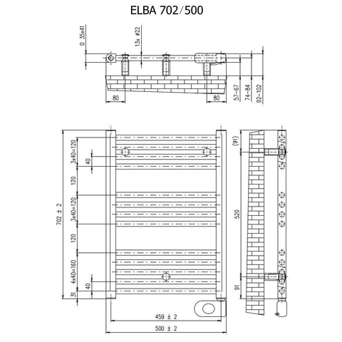 Plieger Elba Electrical Elektrische Designradiator - 70.2x50cm - met thermostaat - 300w - wit SW1027476