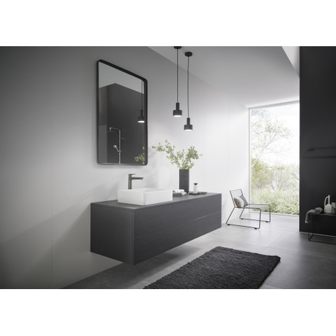 Hansgrohe Talis e 1 greeps wastafelmengkraan - 240 zo/afvoer brushed black chr - zwart chroom SW528827