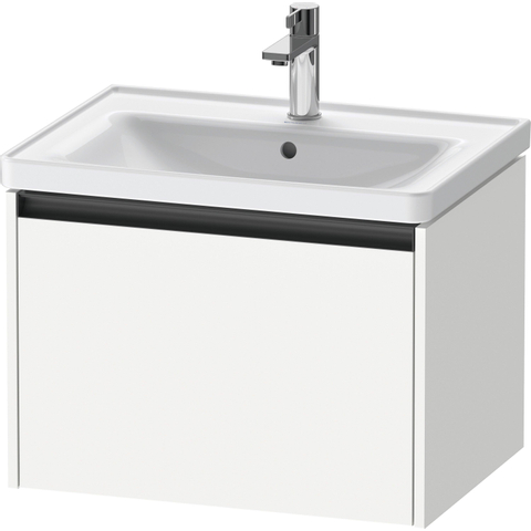 Duravit Ketho.2 Wastafelonderbouwkast - met 1 lade - 63.4x45.5x44cm - met greep antraciet - wit mat SW771788