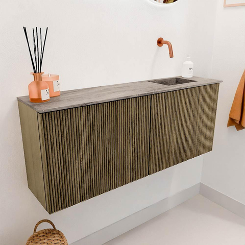 Mondiaz JOYA-DLUX 100cm meuble de toilette - couleur Dusk - Vasque FAYE position Droite Sans trou de robinet couleur Oza SW1426273