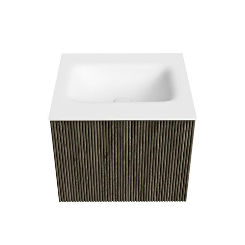 Mondiaz KURVE Ensemble meuble de salle de bains - 50x46x40cm - 1 tiroir - lavabo solid surface - centre - sans trou de robinet - Shadow SW1414241